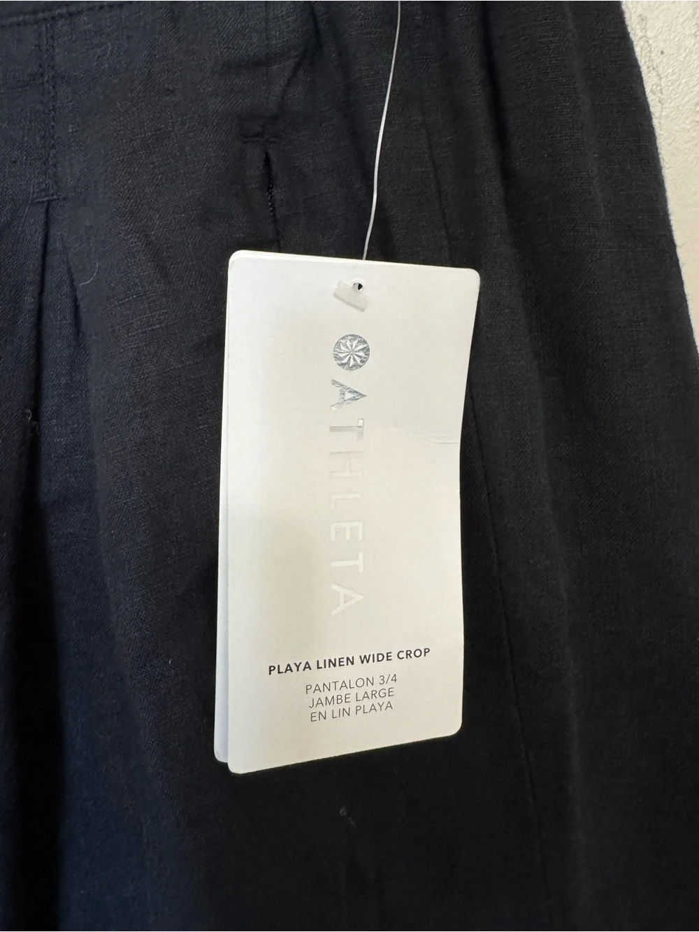 Athleta Black Playa Linen Wide Crop Pants - Picture 4 of 7
